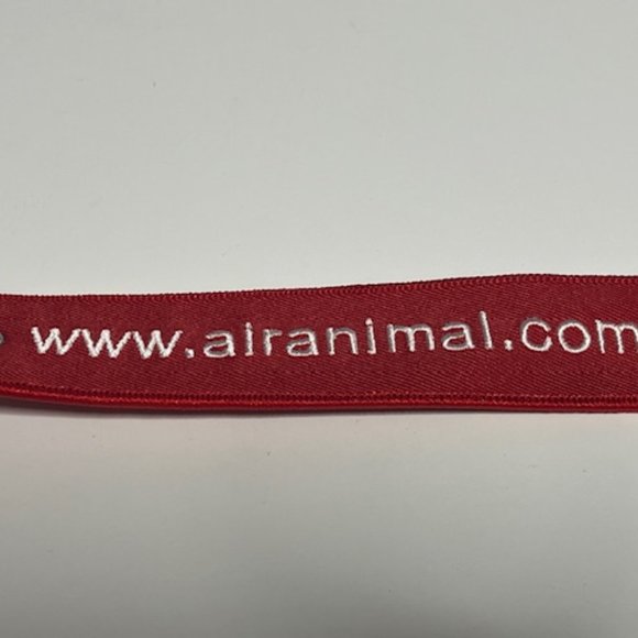 Air Animal Pet Movers Embroidered Red/White Luggage Tag Keychain 5.75"x1.25" - Picture 7 of 7